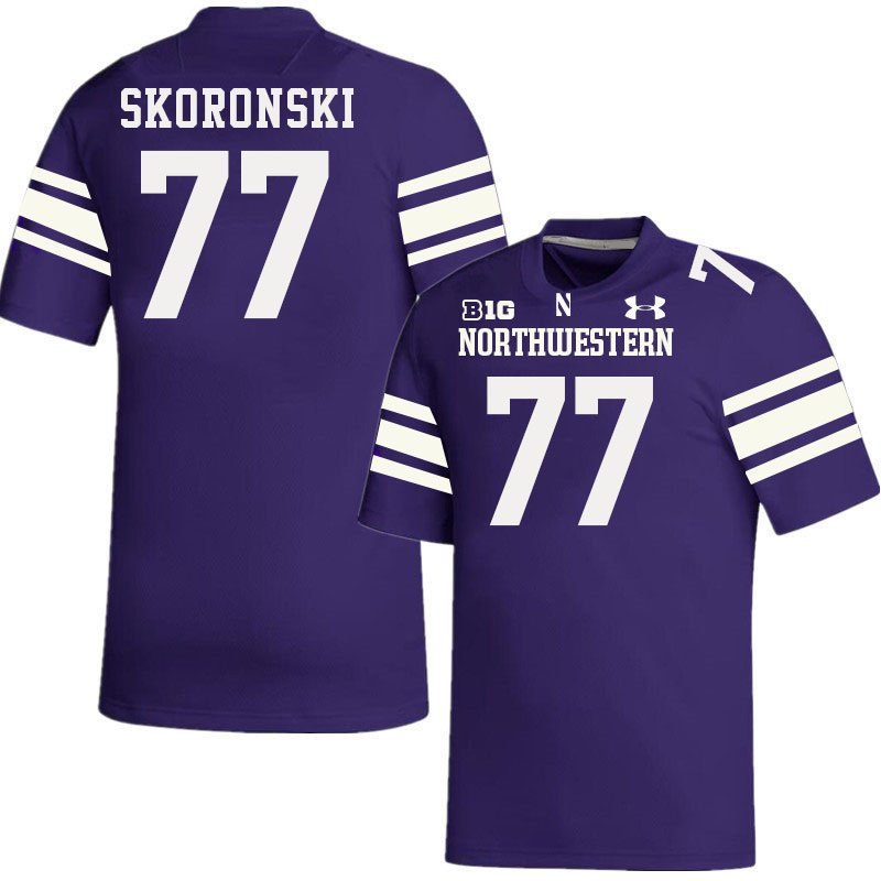 Northwestern Wildcats #77 Peter Skoronski College Football Jerseys Stitched-Purple